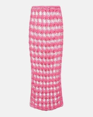 Anna Kosturova Rosette crochet cotton maxi skirt