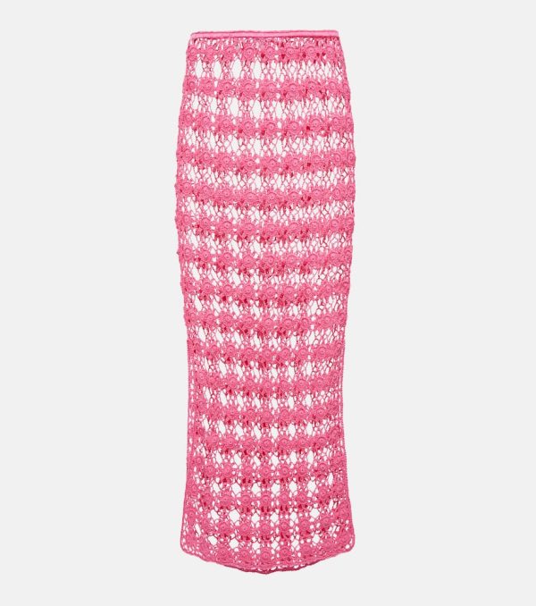 Anna Kosturova Rosette crochet cotton maxi skirt