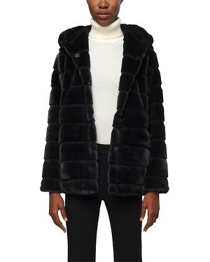 Apparis Goldy Faux Fur Hooded Short Coat
