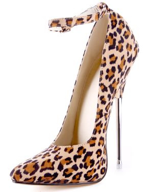 Apricot Leopard Print Pointed Toe Cloth Stilettos