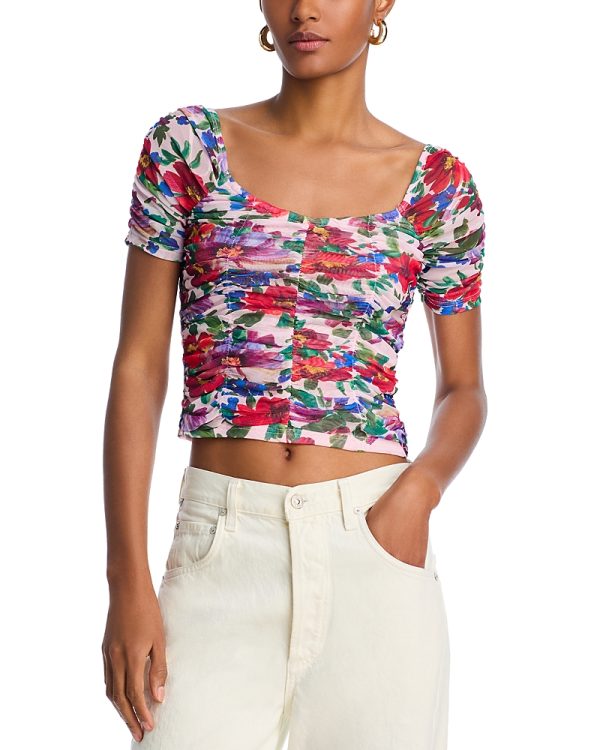 Aqua Floral Mesh Top - Exclusive