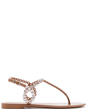 Aquazzura Almost Bare Embellished Rubber Sandals - Pink - 40 (IT40 / UK7)