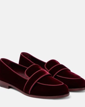 Aquazzura Martin velvet loafers