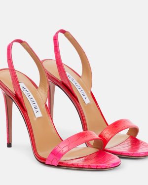 Aquazzura So Nude 105 croc-effect leather sandals