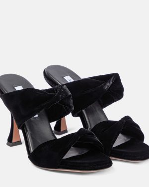 Aquazzura Twist velvet mules