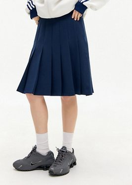Archive At UO Navy Pleated Skirt - Navy XS at Urban Outfitters