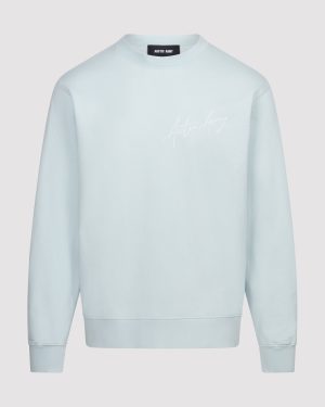 Arctic Army Script Logo Jersey Sweatshirt In Light Blue - XXL | Relaxed Fit | 380 gsm Fleece Loopback