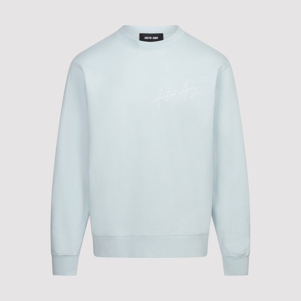 Arctic Army Script Logo Jersey Sweatshirt In Light Blue - XXL | Relaxed Fit | 380 gsm Fleece Loopback