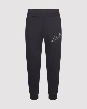 Arctic Army Script Logo Joggers In Black - XXL | Relaxed Fit | 380 gsm Fleece Loopback