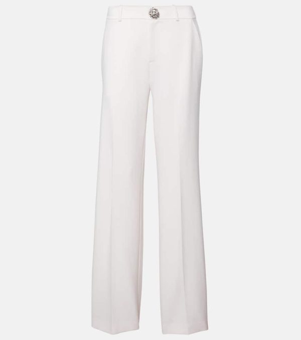 Area Embellished cutout wool flared pants