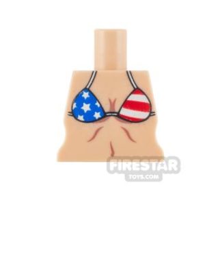 Arealight Minifigure Torso Stars and Stripes Bikini LIGHT FLESH