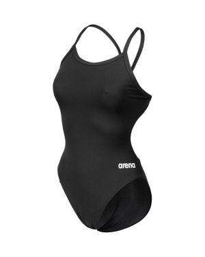 Arena Swimming Women's Solid Team Challenge Swimsuit (Black/White)