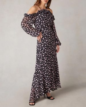 Arianna Pink Polka Dot Cosarge High Low Dress