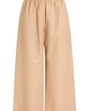 Arma Elizabeth Wide-leg Leather Trousers - Beige - 16 (UK16 / XL)