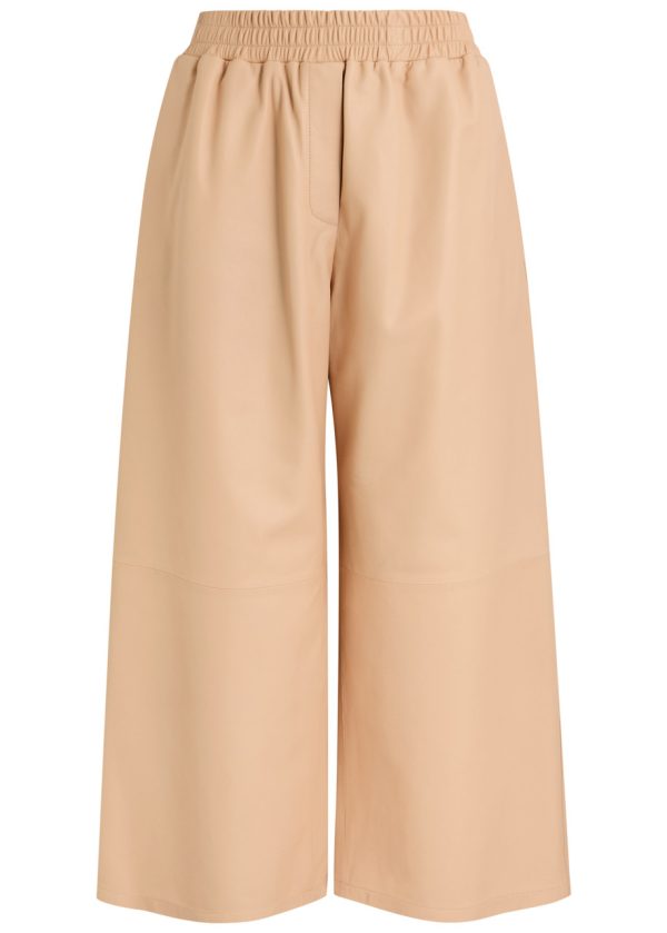Arma Elizabeth Wide-leg Leather Trousers - Beige - 16 (UK16 / XL)