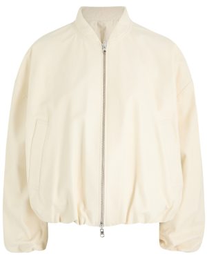 Arma Nova Reversible Leather Bomber Jacket - Ecru - 10 (UK10 / S)