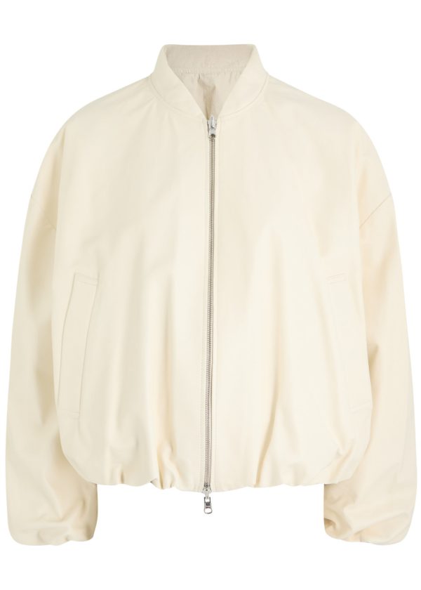 Arma Nova Reversible Leather Bomber Jacket - Ecru - 10 (UK10 / S)