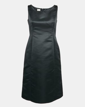 Armani Collezioni Black Satin Sleeveless Mini Dress M