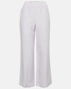 Armani Collezioni Light Purple Crepe Wide-Leg Trousers M
