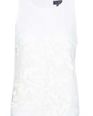 Armani Jeans Womens Mesh Top White Size: 42, colour: WHITE