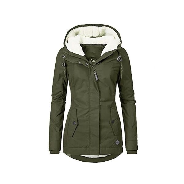 (Army Green, M) Womens Faux Fur Parka Jacket Coat Ladies Hooded Outwear Winter Warm Overcoat