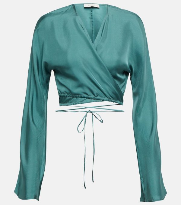 Asceno St. Tropez silk twill wrap top
