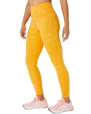 Asics Jacquard Running Tights Womens - Yellow