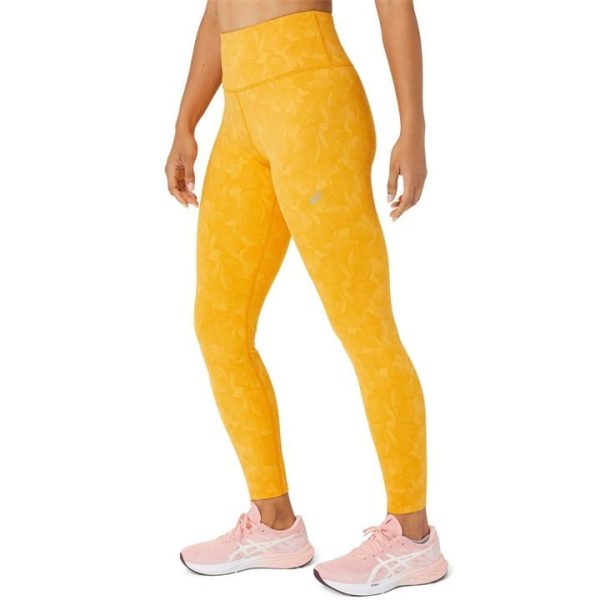 Asics Jacquard Running Tights Womens - Yellow