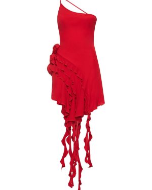 Asymmetric One Shoulder Mini Dress