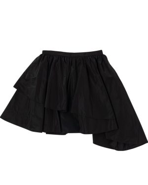Asymmetrical Ruffled Taffeta Skirt