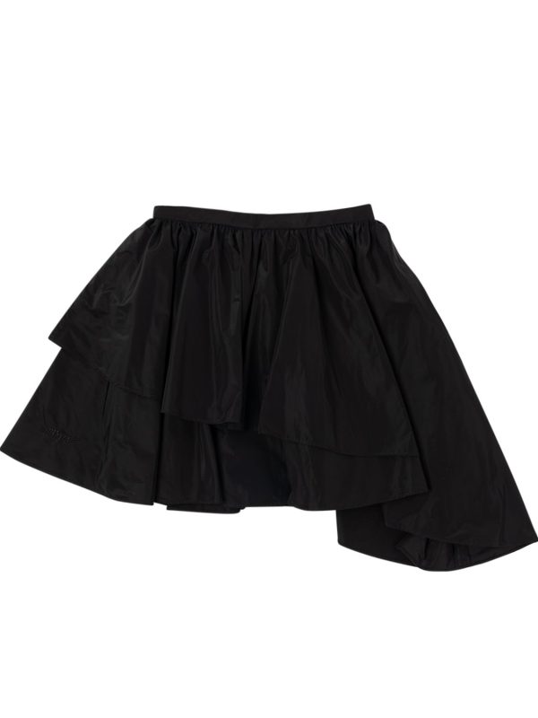 Asymmetrical Ruffled Taffeta Skirt