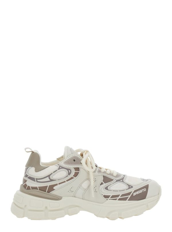 Axel Arigato sphere Trip Running Beige Sneakers With Chunky Sole And Logo On Tongue In Leather And Fabric Blend Woman