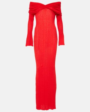 Aya Muse Off-shoulder linen-blend maxi dress