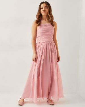 Ayo Halter Prom Maxi Dress Pink