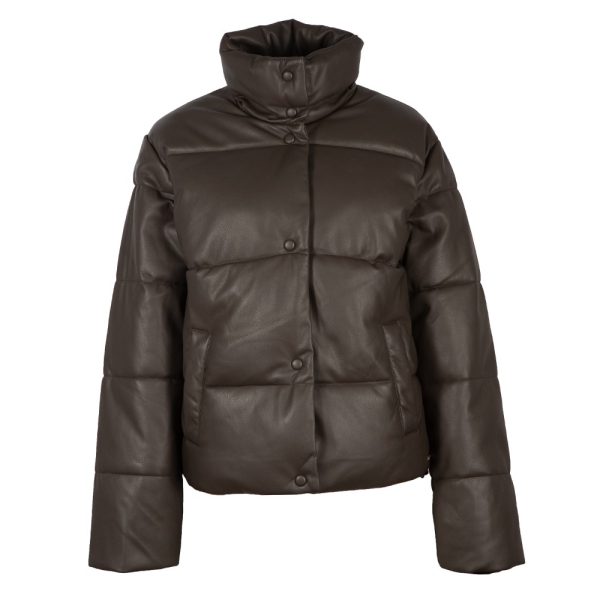 Azizi Faux Leather Puffer Jacket