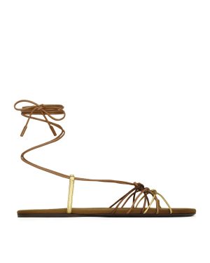 BABYLONE SANDALS IN SMOOTH AND METALLIC LEATHER - Saint Laurent - Woman