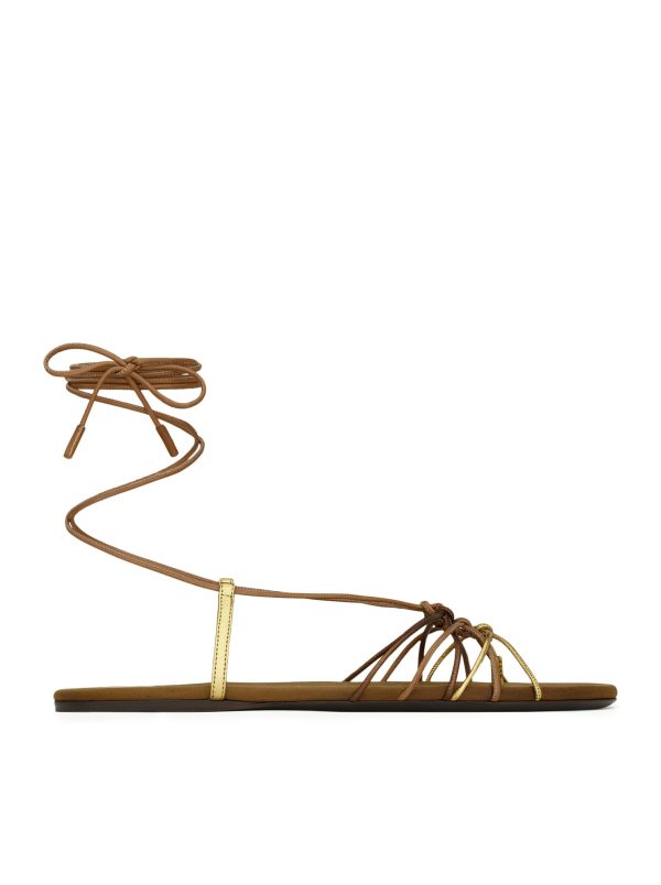 BABYLONE SANDALS IN SMOOTH AND METALLIC LEATHER - Saint Laurent - Woman