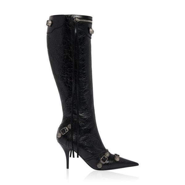 BALENCIAGA Cagole Heeled Boots - Black