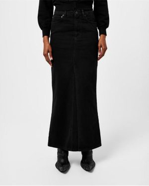 BALENCIAGA Denim Maxi Skirt - Black