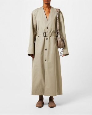 BALENCIAGA Long Trench Coat - Cream