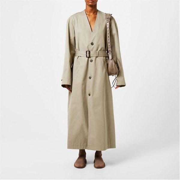 BALENCIAGA Long Trench Coat - Cream