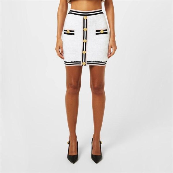 BALMAIN Buttoned Mini Skirt - White
