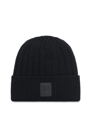 BALMAIN CHUNKY DIAMOND WOOL BEANIE colour: BLACK