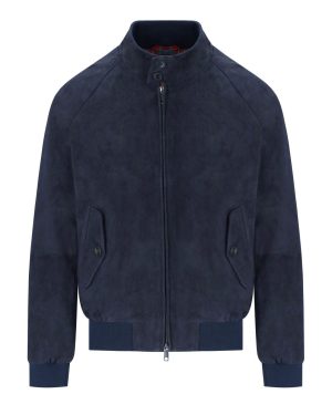 BARACUTA G9 SUÈDE NAVY BLUE BOMBER JACKET