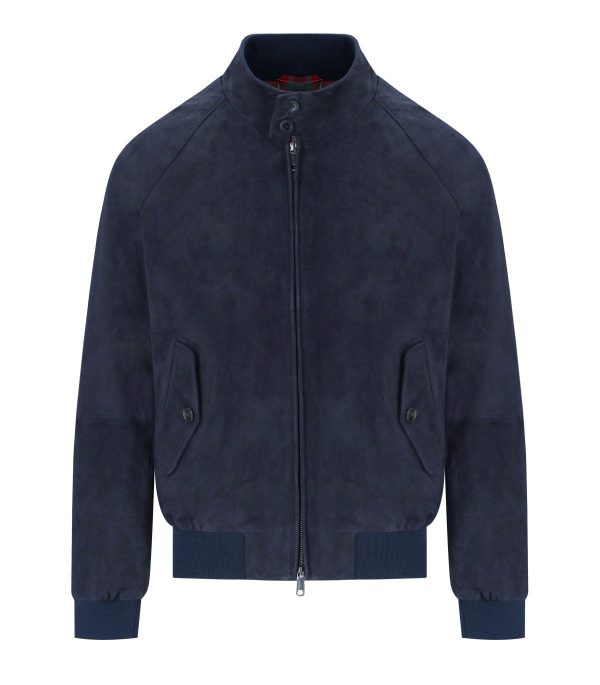 BARACUTA G9 SUÈDE NAVY BLUE BOMBER JACKET