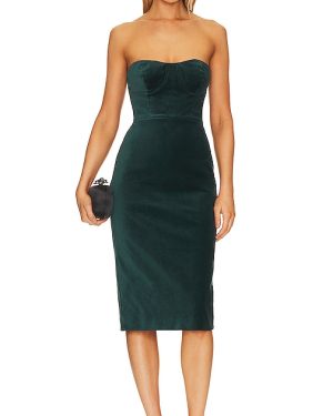 BCBGMAXAZRIA Velvet Bustier Dress in Green. Size 2, 4.
