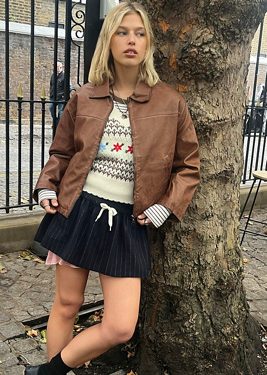 BDG Boxy Dex Faux Leather Jacket - Brown XL at Urban Outfitters