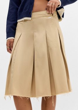 BDG Finley Chino Midi Skirt - Sand XS at Urban Outfitters