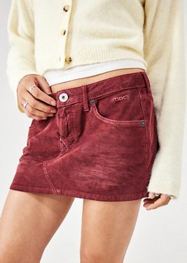BDG Ultimate Cord Mini Skirt - Maroon XS at Urban Outfitters