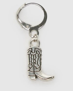 BEADS BY EDIE Silver Lil Cowboy Boot Lace Charm